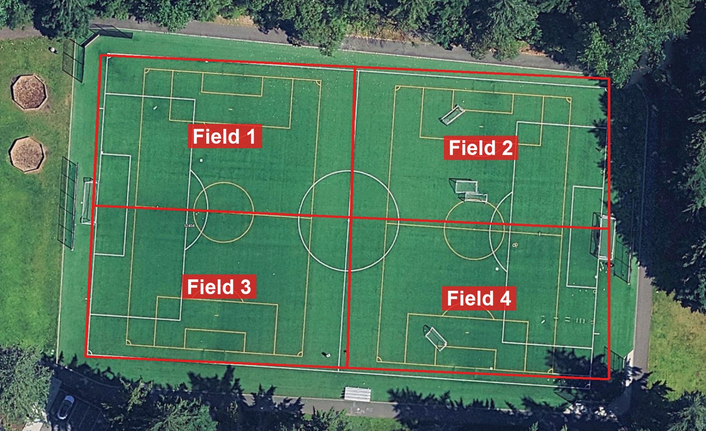 Cherry Crest field divided into 4 tournament fields